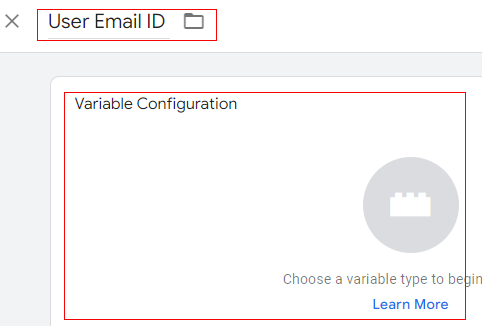 click on the Variable configuration