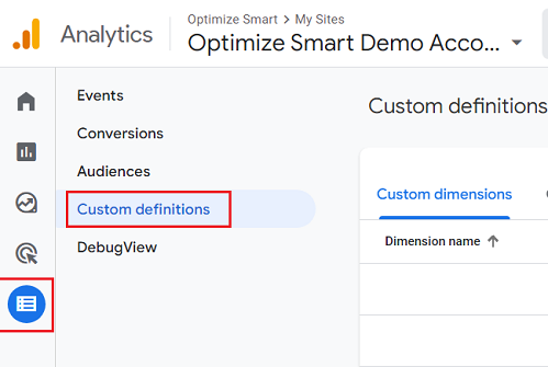 configure custom definitions ga4
