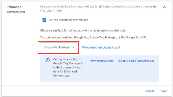 select ‘Google Tag Manager 1