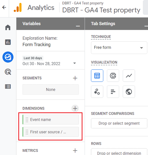 see all the imported dimensions listed