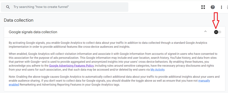 disable Google Signals