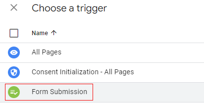 Select the trigger Form Submission