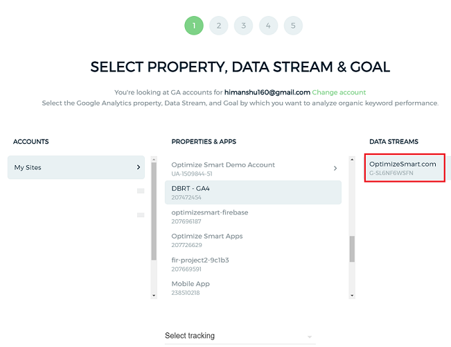 Click on your data stream
