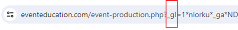 The URL should contain a ‘ gl parameter followed by a string of characters