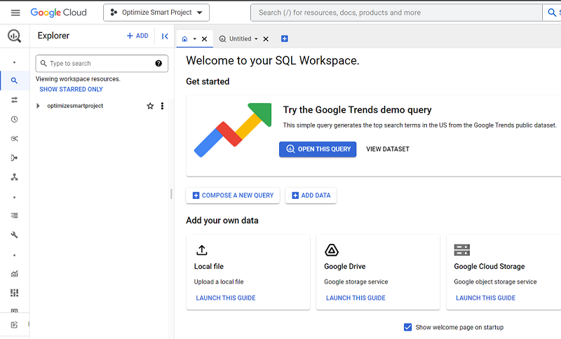 Welcome to your SQL Workspace