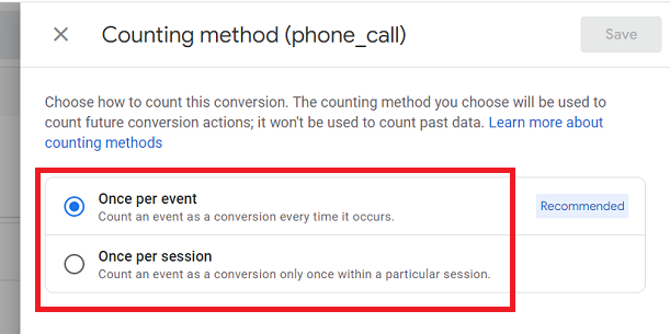 GA4 Conversion Counting Methods