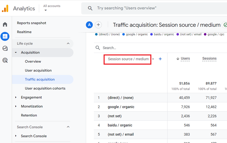 Changing Primary dimension in GA4 3