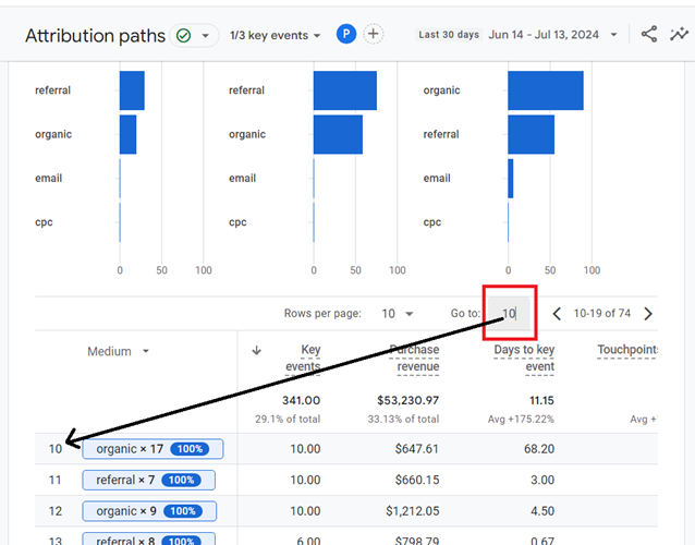 type the row number in the text