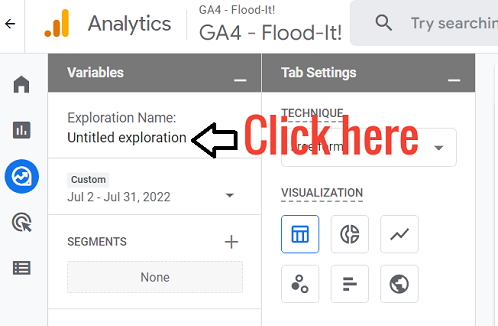 exploration name ga4