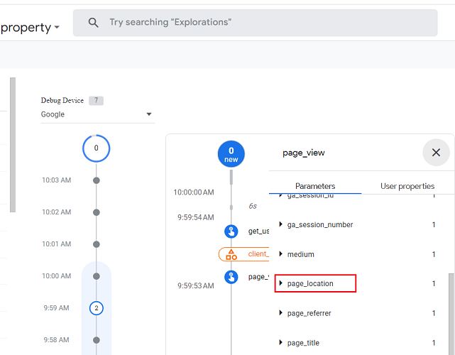 page location drop down menu