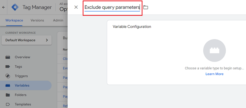 Exclude query parameters