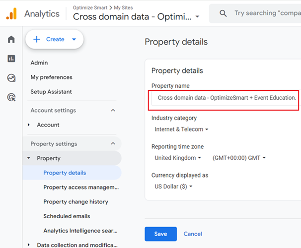 Cross domain data ga4