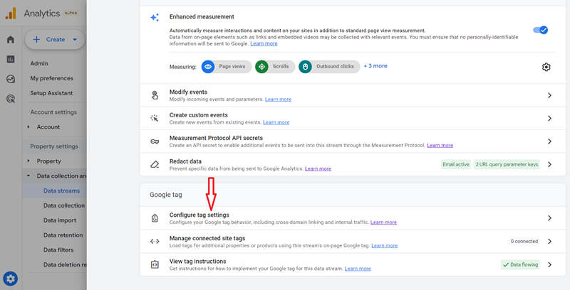 configure tag settings ga4