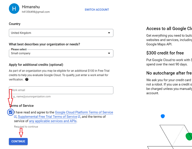 Read and accept the ‘Terms of Service