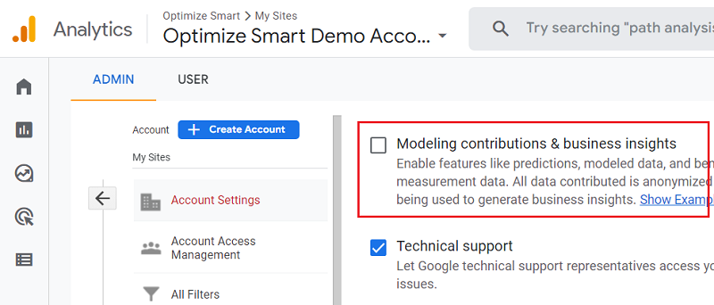 Modeling contributions and business insights ga4