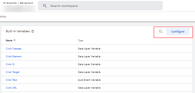 Configure GTM variable