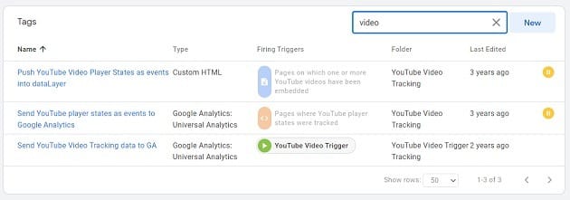 gtm tutorial search results