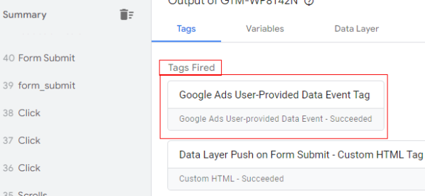 Check the Tag Assistant summary