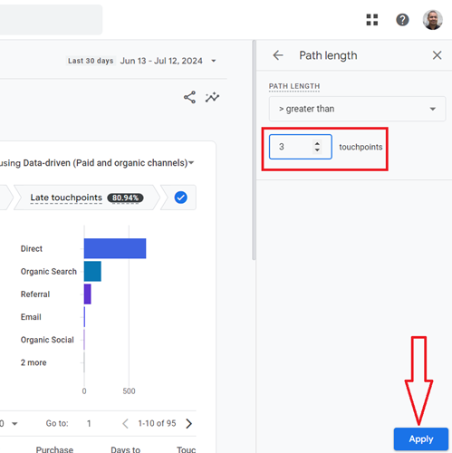 Enter the number of touchpoints you want to see