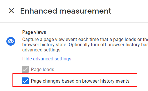 Browser page history events