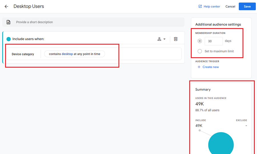 Examine the conditions set for the audience