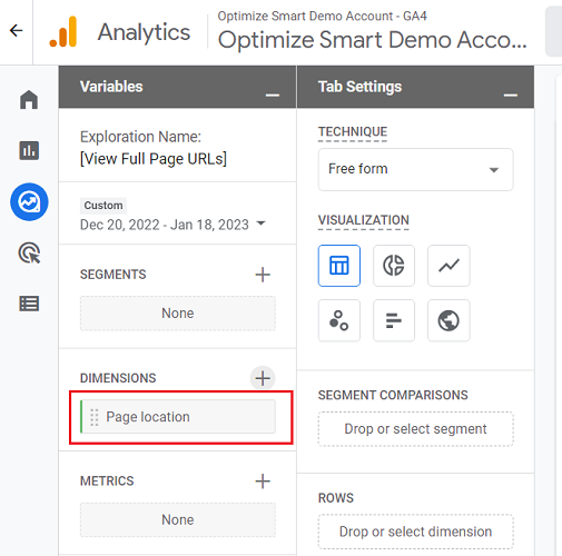 imported dimension listed