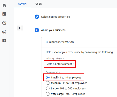 industry category ga4
