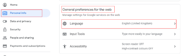 Genral preference tab