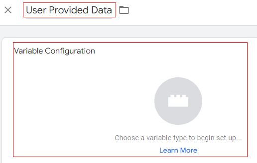 user provided data variable