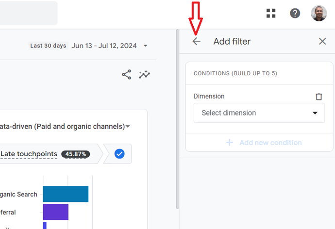 the arrow button to return to the previous screen