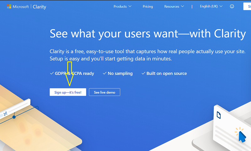 sign up microsoft clarity