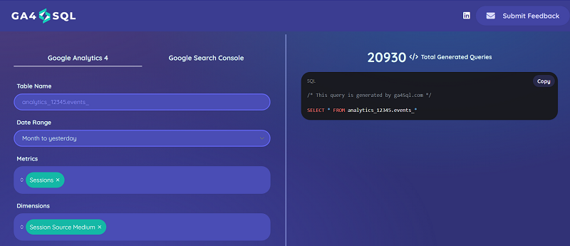 ga4 sql tool