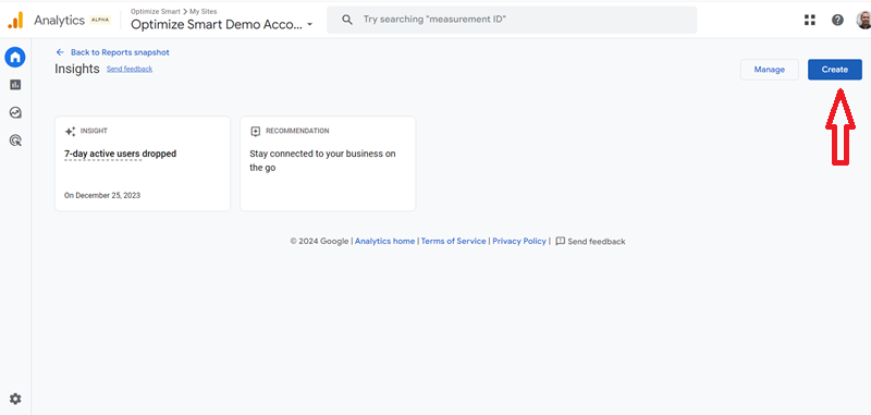 create custom insights ga4