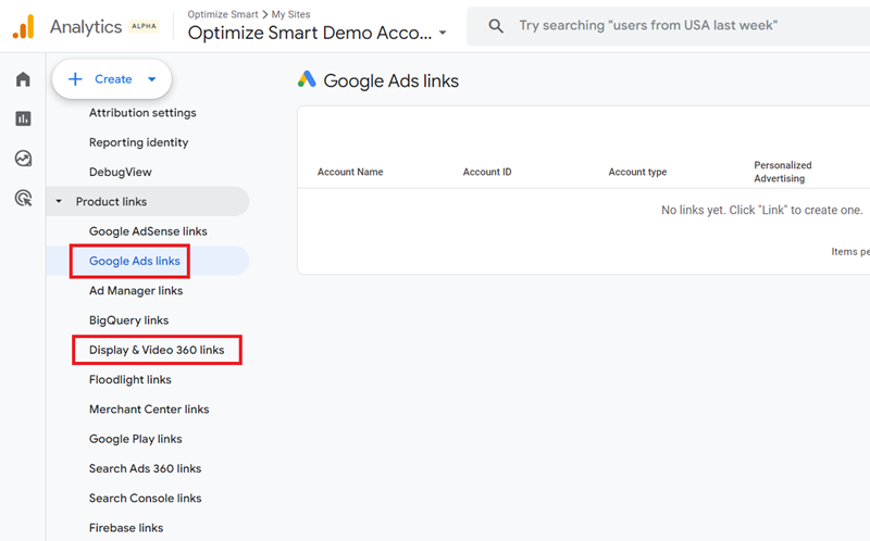 google ads links ga4