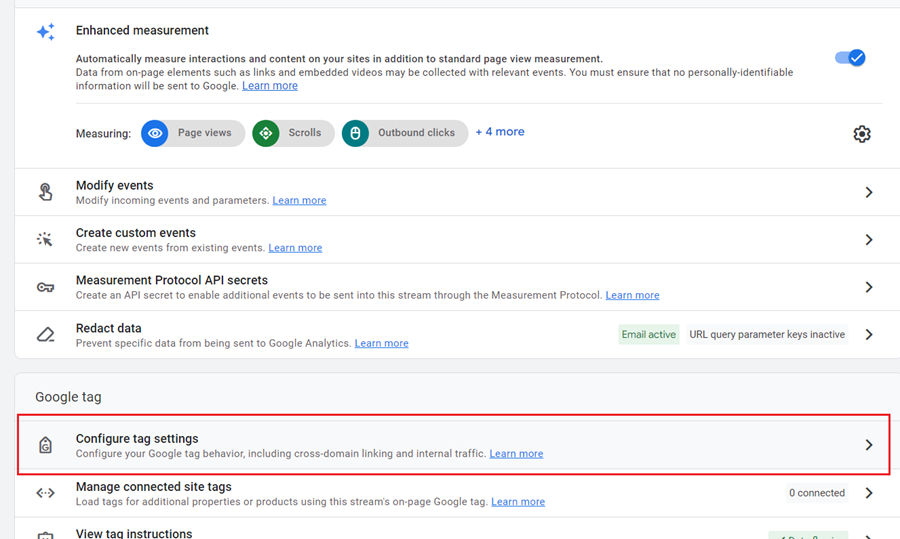 Configure tag settings 3