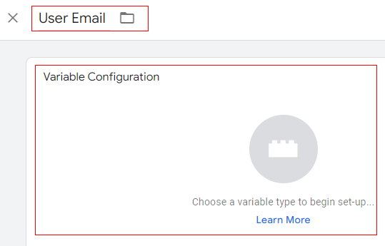 Name the variable and click on the Variable configuration