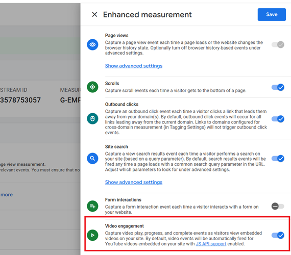 ‘Video engagement enhanced measurement feature