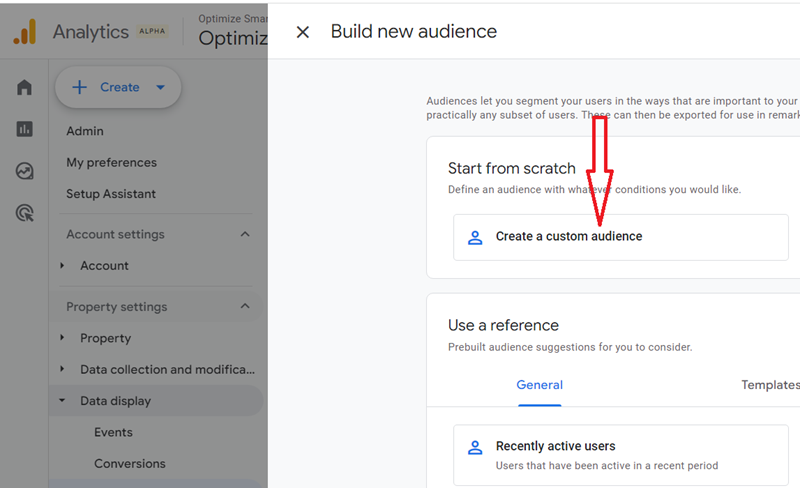 create a custom audience in ga4
