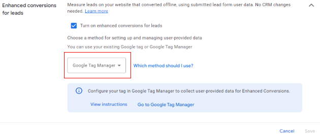select ‘Google Tag Manager