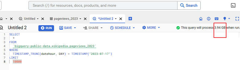 query that returns all the table columns