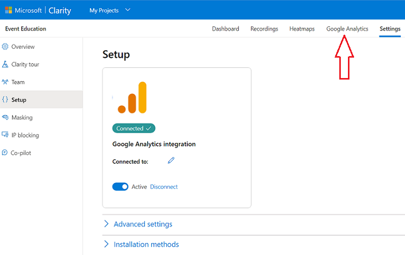 google analytics microsoft clarity