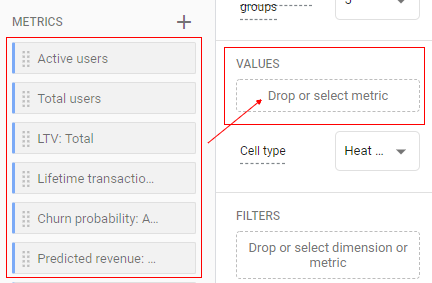 drag and drop metric