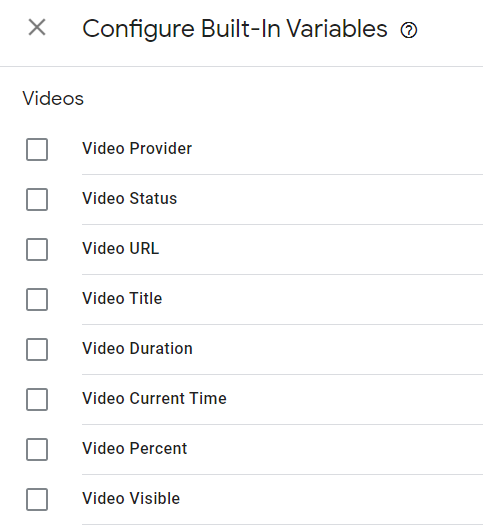 Configure Video variables