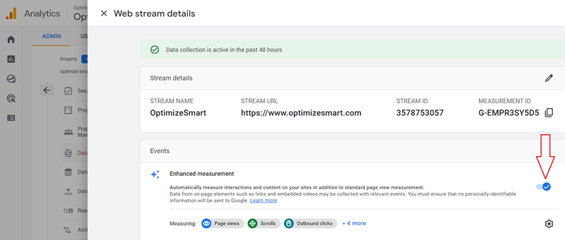 enhanced measurement enabled in ga4