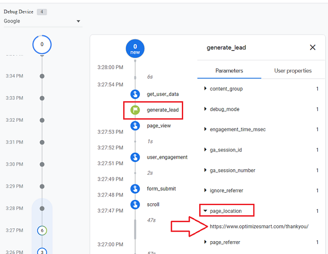 Click on the ‘generate lead event