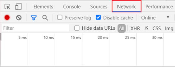 Click on the Network Tab 1