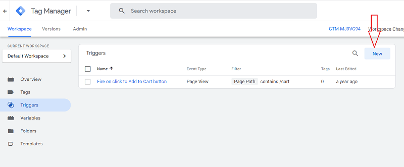 create a new trigger