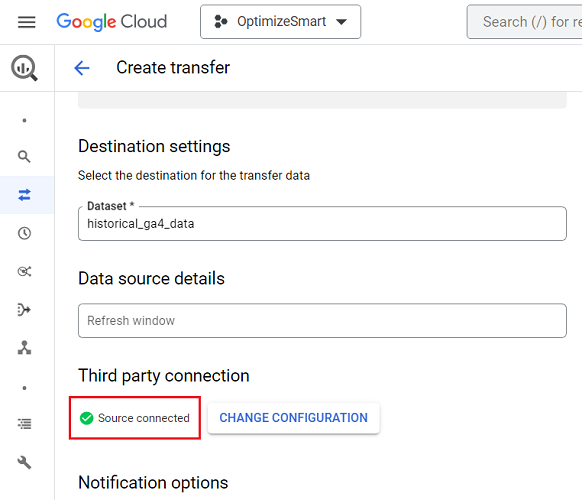 see the ‘Source Connected message