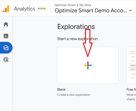 Click on the ‘Blank exploration report template