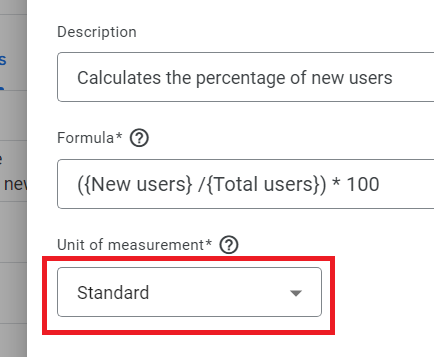 the ‘Standard unit of measuremen